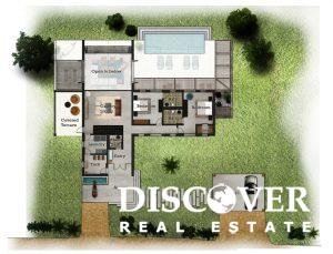 Big Sky Ranch upper floor plan for 3 bedroom house lower floor